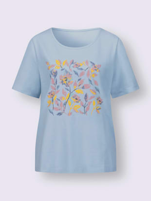 T-shirt à manches courtes imprimé floral aux coloris harmonieux