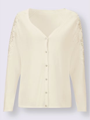 Veste en tricot boutons décoratifs scintillant