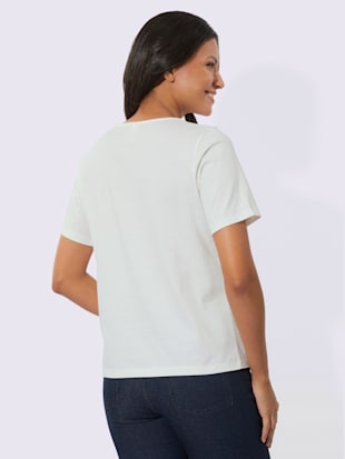 T-shirt à encolure ronde imprimé transfert avec brillance couleur bronze (Image 3)