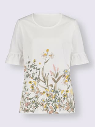 T-shirt à encolure ronde manches trompette ultra-tendance