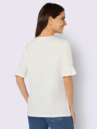 T-shirt à encolure ronde manches trompette ultra-tendance