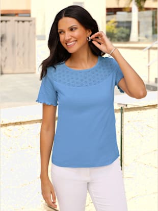 T-shirt à manches courtes encolure ronde passepoilée