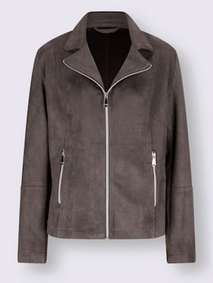 Veste en synthétique poches avec fermeture à glissière pratiques