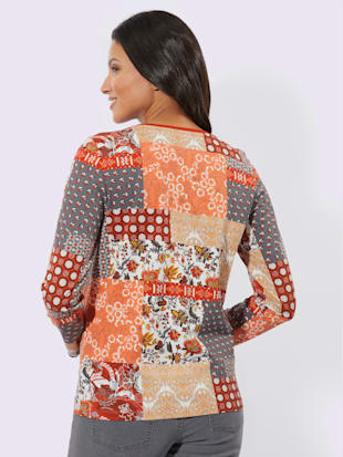 T-shirt à manches longues joli aspect patchwork (Image 3)
