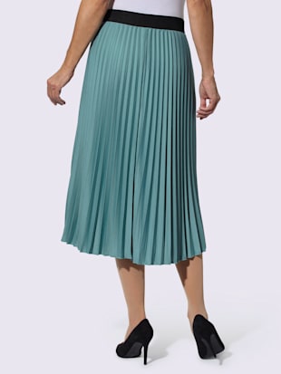 Jupe plissée ceinture élastique contrastée