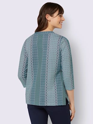 T-shirt à manches 3/4 patte de boutonnage courte