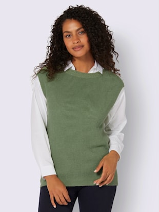 Débardeur en tricot motif torsadé à l'encolure et aux épaules