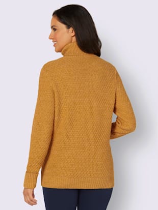 Pull col roulé jolie structure tricot