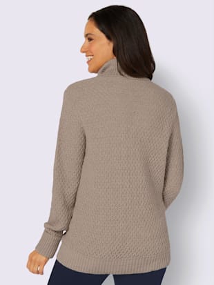 Pull col roulé jolie structure tricot