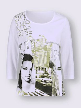 T-shirt à manches 3/4 imprimé transfert couleur argent