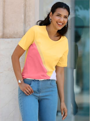 T-shirt à manches courtes motif color block tendance