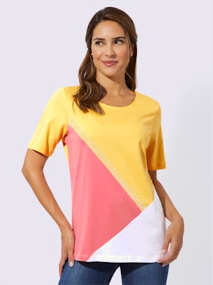 T-shirt à manches courtes motif color block tendance