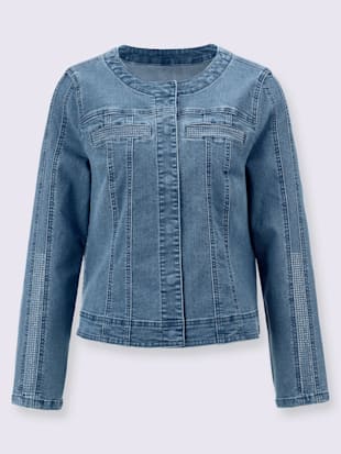 Veste en jean petites pierres brillantes fantaisie