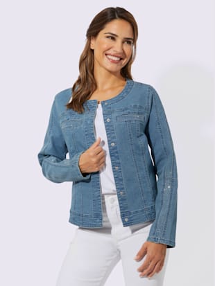 Veste en jean petites pierres brillantes fantaisie