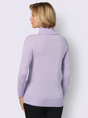 Pull à col roulé joli motif torsadé