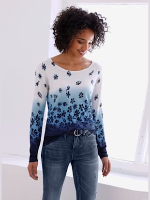 Pull imprimé tricot fin et doux