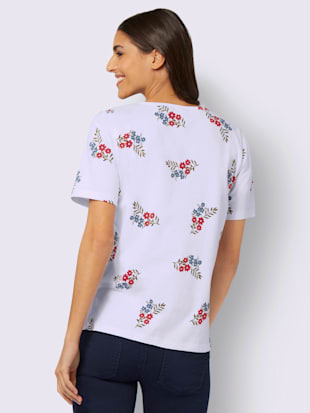 T-shirt à manches courtes imprimé floral aux coloris harmonieux