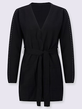 Veste longue en tricot forme ouverte et longue tendance (Image 4)
