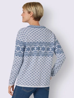 Veste en tricot jacquard joli motif norvégien