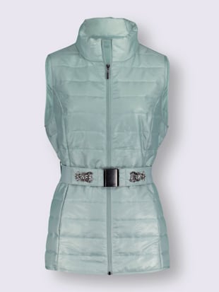 Gilet matelassé avec ceinture à boucle décorative