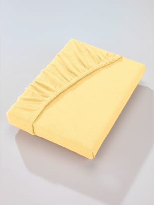 Drap-housse ni repassage ni défauts, couleur jaune vanille - HELLINE