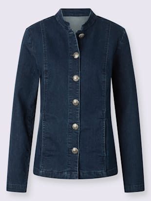 Blazer en jean col montant tendance (Image 4)