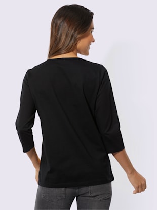 T-shirt à encolure ronde imprimé feuille doré (Image 3)