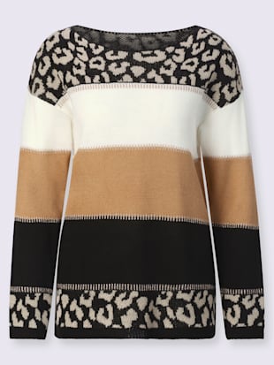 Pull jacquard joli jacquard à l'aspect animal (Image 4)