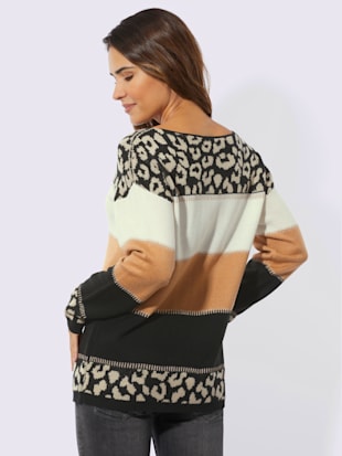 Pull jacquard joli jacquard à l'aspect animal (Image 3)