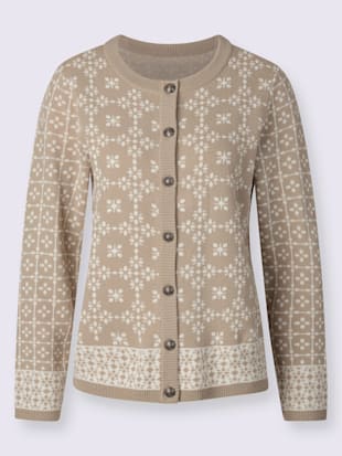 Veste en tricot jacquard mélange raffiné de motifs jacquard (Image 4)