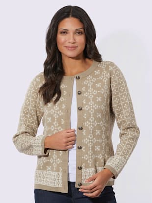 Veste en tricot jacquard mélange raffiné de motifs jacquard (Image 2)