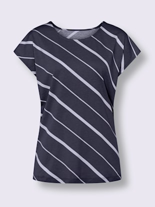 T-shirt à manches courtes rayures diagonales tendance