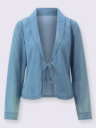 Blazer en jean col châle affinant