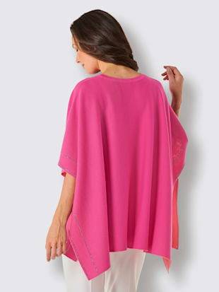 Poncho en tricot 90% laine vierge (mérinos) (Image 4)