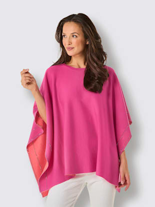Poncho en tricot 90% laine vierge (mérinos) (Image 3)