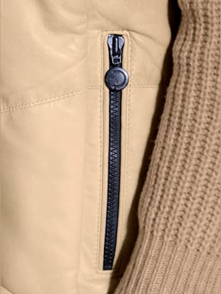 Gilet en cuir d'agneau nappa cuir véritable