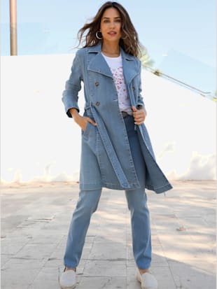 Trench-coat denim doux