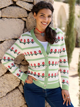 Veste en tricot tricot jacquard de qualité (Image 1)