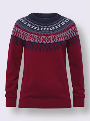 Pull norvégien tricot jacquard de qualité