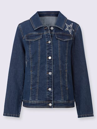 Veste en jean application en étoile à la mode