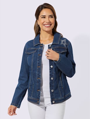 Veste en jean application en étoile à la mode