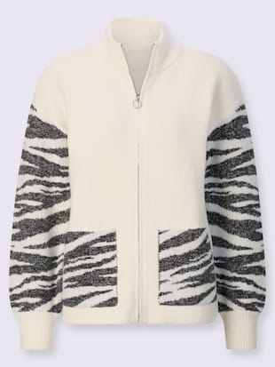Veste en tricot jacquard fil argenté brillant couleur argenté (Image 4)