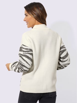 Veste en tricot jacquard fil argenté brillant couleur argenté (Image 3)
