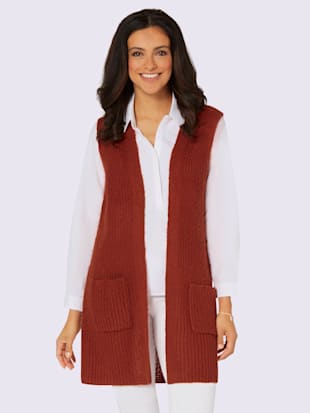 Gilet long en tricot longueur amovible