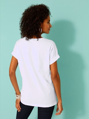T-shirt femme manches courtes rayures décentrées