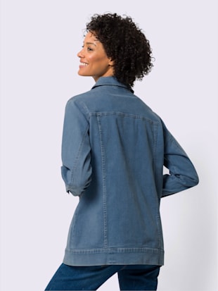 Veste en jean coupe longue tendance