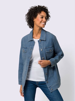 Veste en jean coupe longue tendance