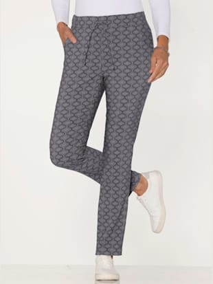 Pantalon en bengaline imprimé graphique (Image 1)