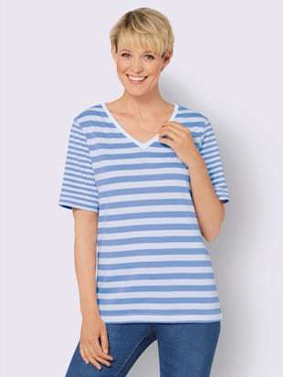 T-shirt à manches courtes rayures en fils teintés