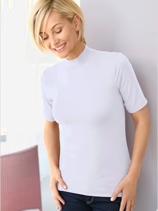 T-shirt femme col montant manches courtes